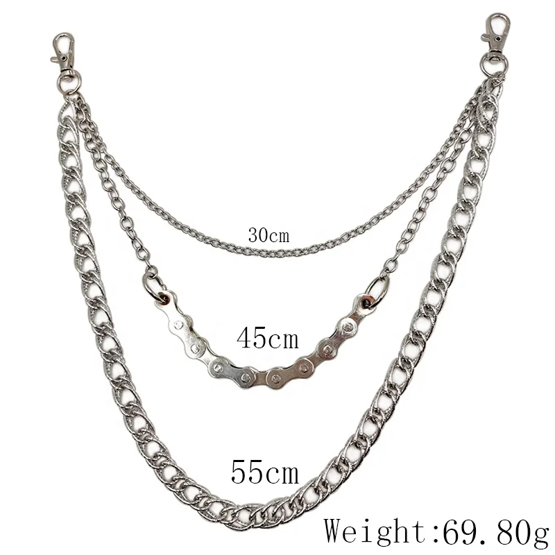 Pants Pocket Chain Belt Metal Jeans Chain Wallet Chain With Lobster Clasps And Keyring for Men Women Keys Wallets