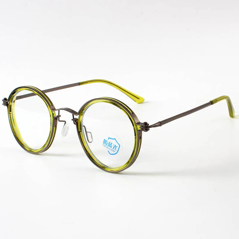 Retro Round Black Eyeglasses Frame Anti-blue Light Men Trend Vintage Optical Frame Computer Glasses Wholesale
