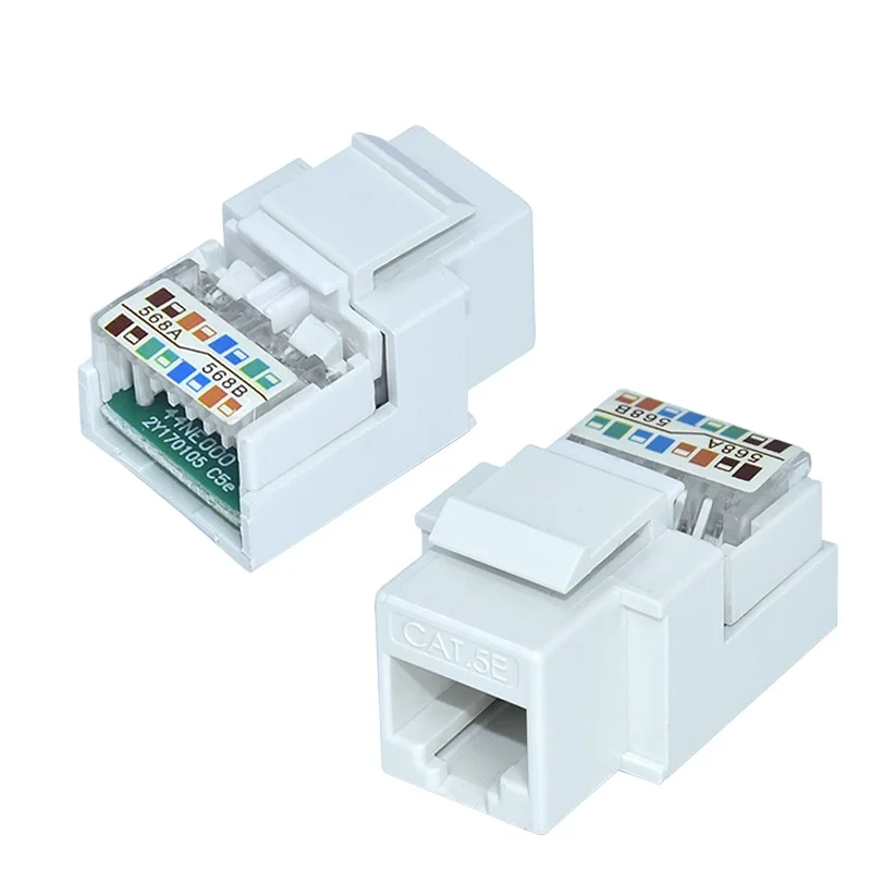 Toolless Cat3 CAT5e RJ11 Keystone Jack Module Connector Network Coupler Wall Jack PC White brand new