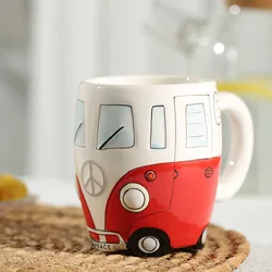 Camper Van - ceramic coffee cup Retro Bus Mug Creative custom cute cartoon milk cup
