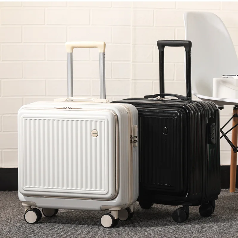 Custom carry on travel luggage with laptop compartment cabin suitcase with usb charging port business luggage trolley bag