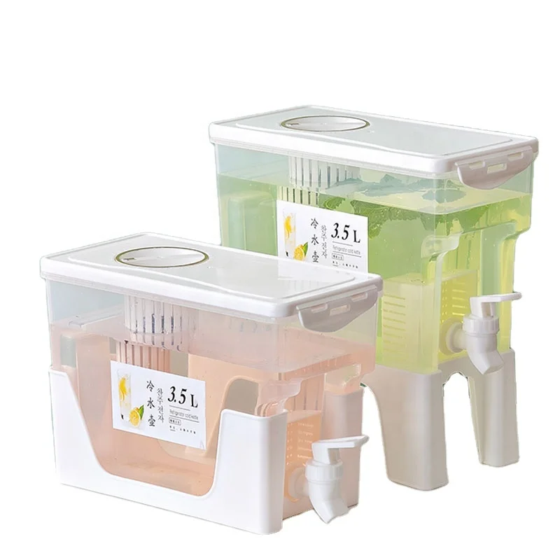 Cold kettle with faucet household refrigerator cool white juice fruit drink tea bucket large capacity high temperature resistant