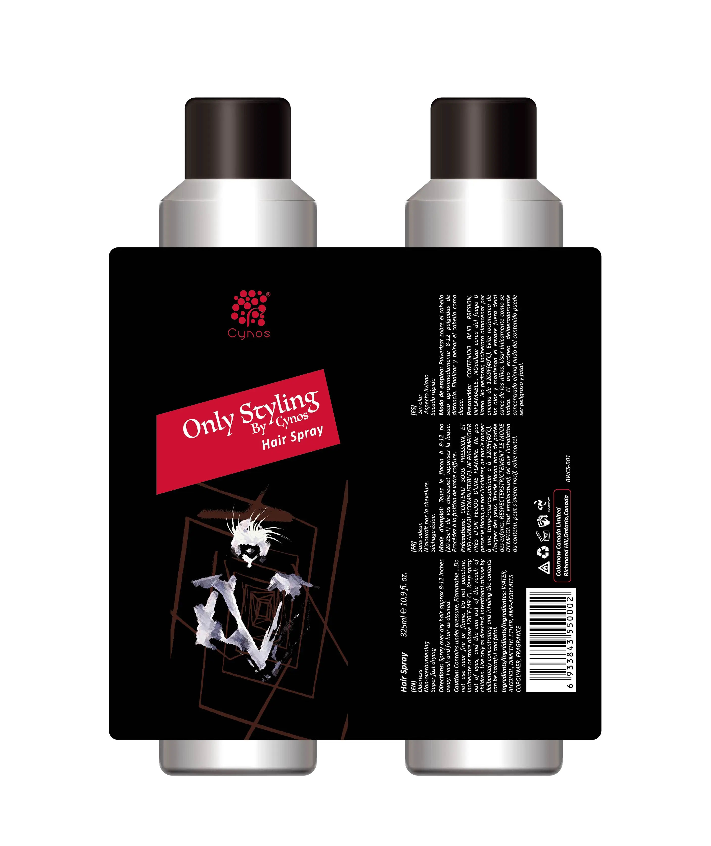 
Private label fast dry strong hold hair styling spray 