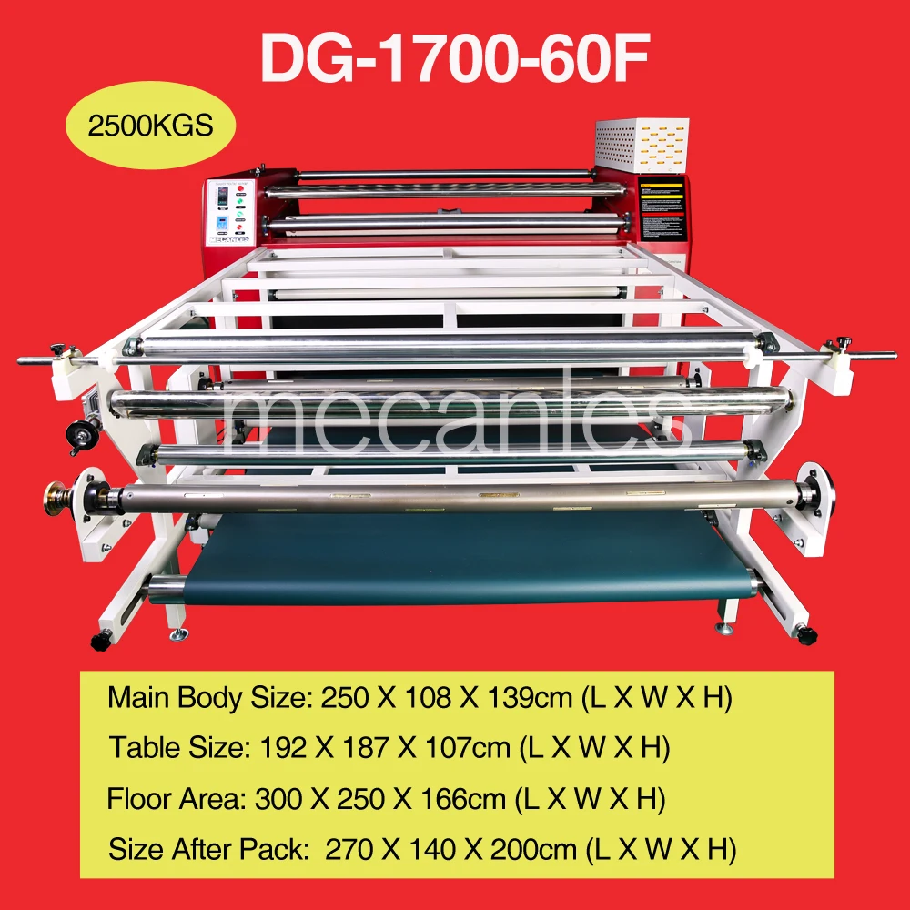
drum diameter 60cm/ DG-1700-60F/ calender sublimation/ roll to roll/ roller heat press 