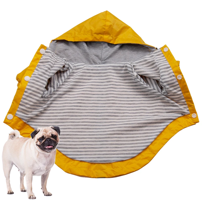 COLLABOR Basset Hound Adjustable Pet Water Proof Clothes Outdoor Rain Jacket Hoodies with Strip Reflective