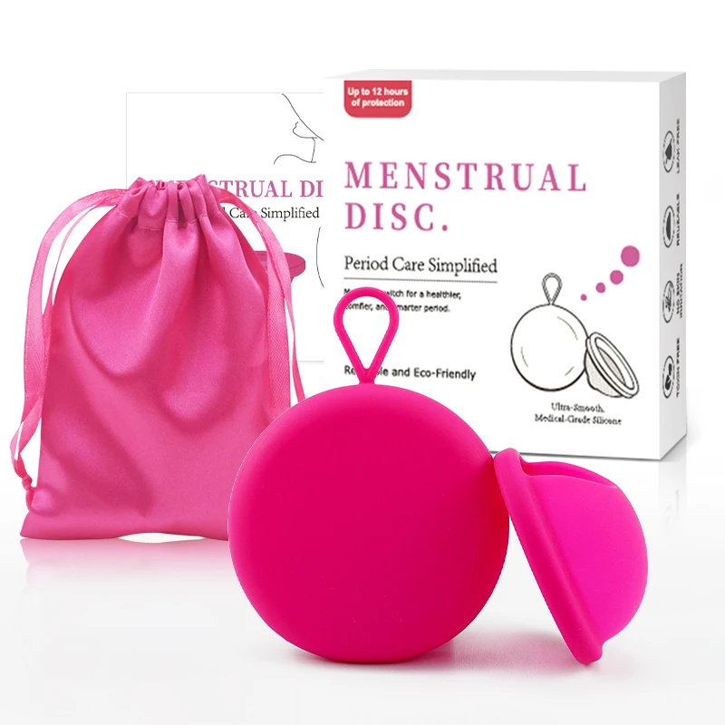 New Arrival 2024 Medical Grade Silicone Menstrual Reusable Eco-Friendly Menstrual Disc With Silicon Case Set