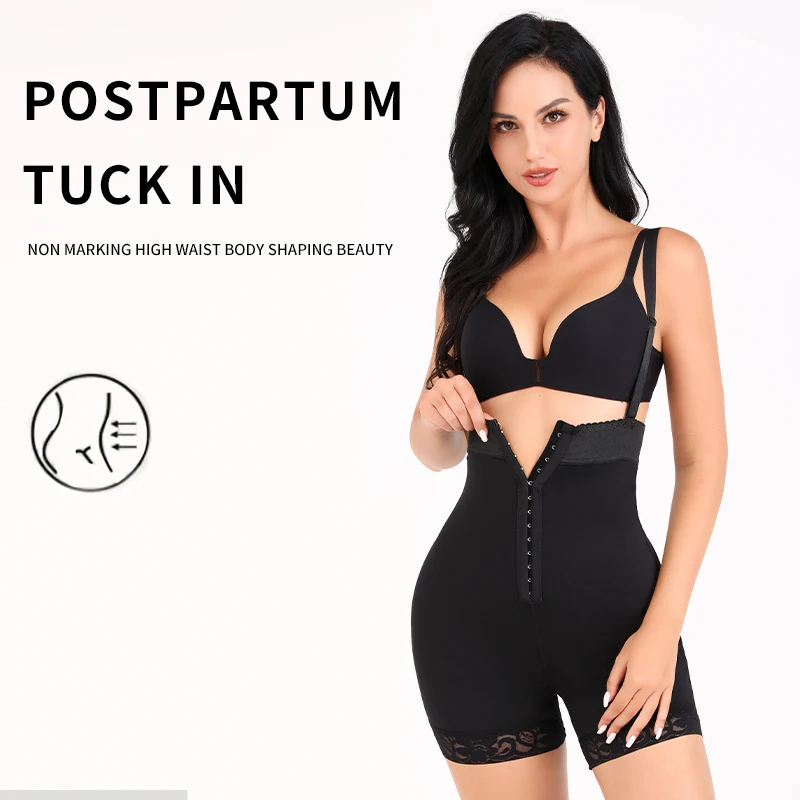 2024 Breasted, Butt Exposed ShapeWear Lace Hem Tights Detachable Suspenders Plus size Corset