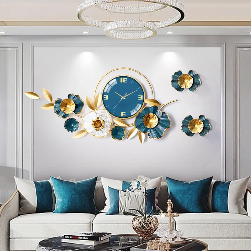 Big Customized Metal Watch Wall Clock for Modern Home Living Room Luxury Decoration