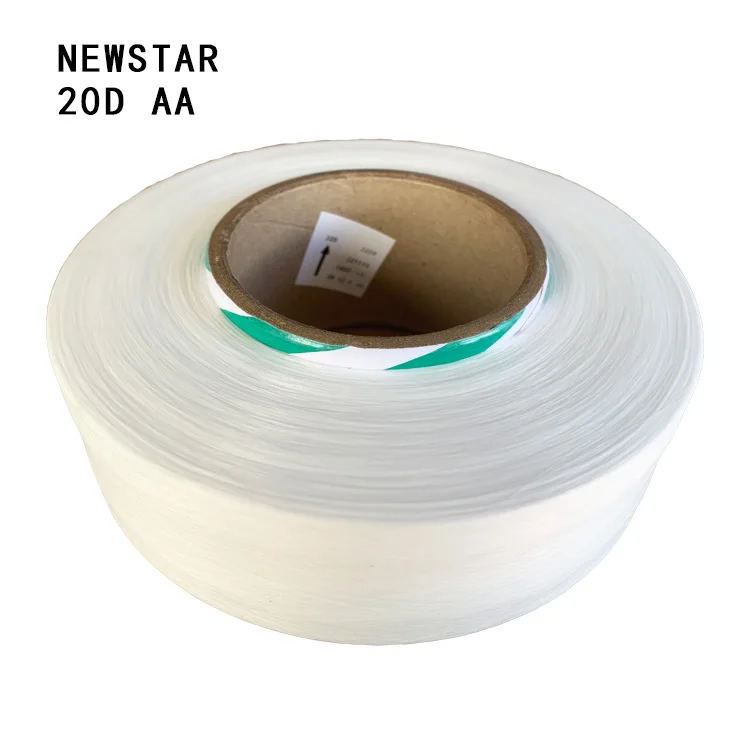 oeko-tex certificate factory Tayho high quality elastic thread lycra NEWSTAR 20D AA top grade bright bare spandex yarn