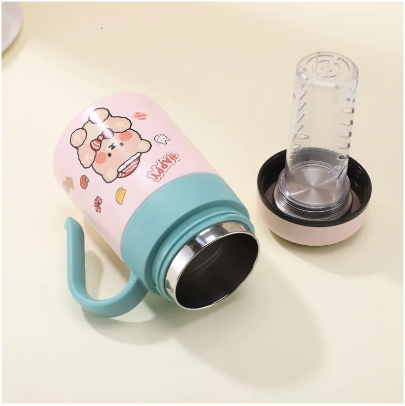 2023 cute 17oz double wall vacuum tumbler cup stainless steel insulated thermos led temperature control smart mug with handle