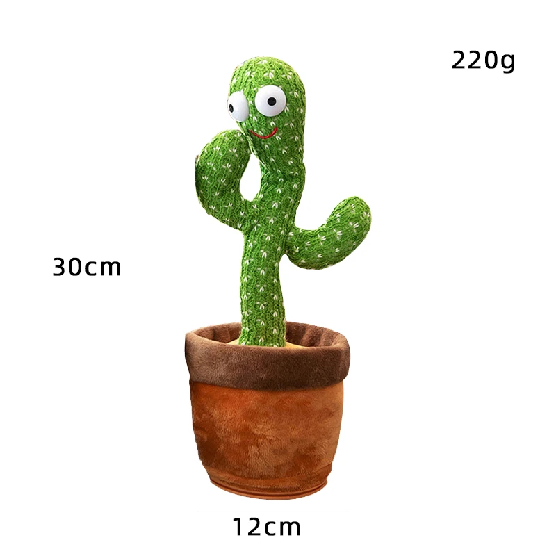 Wholesale kids gift stuffed animals toys Flowerpot Twisting Cactus Plush Doll Toy Electric Talking Singing Dancing Cactus Toy