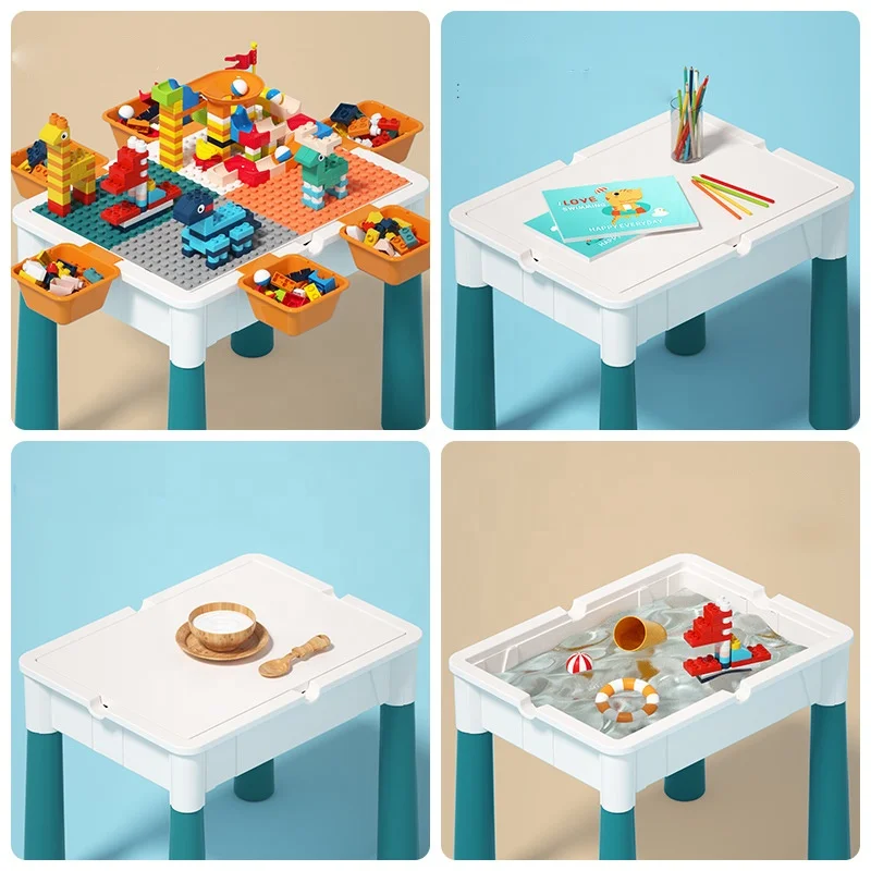 Kids educational  toys 110pcs diy assemble sliding building blocks track toys kids table and chair set building blocks for kids