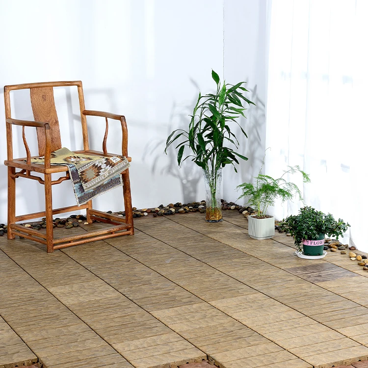 Custom Interlock Wpc outdoor Decking 3D embossing wood grain Composite decking tiles board Wood Plastic texture Flooring