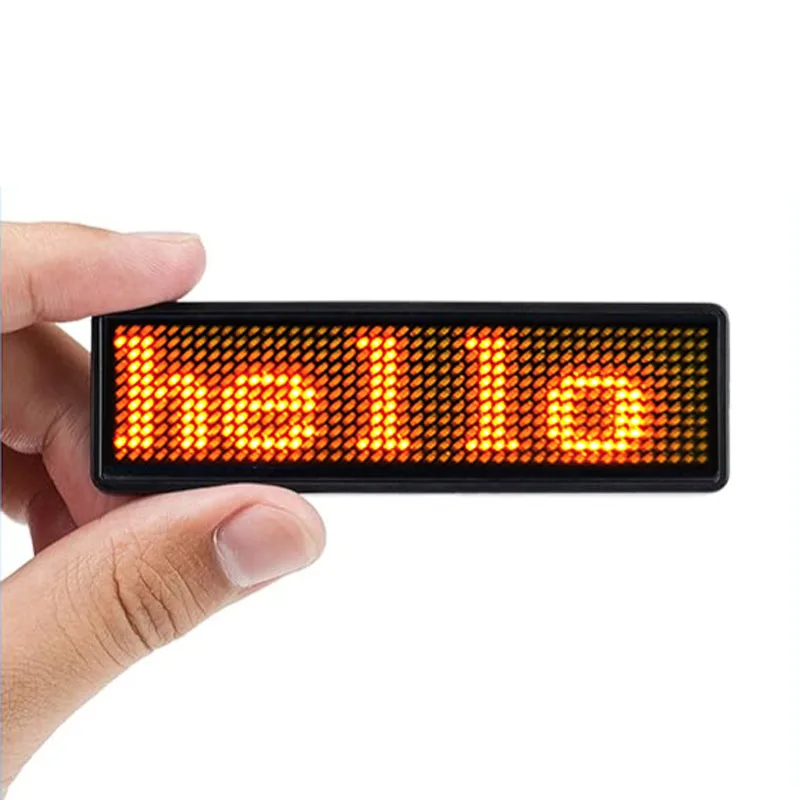 Mini LED Name badge APP programmable Scrolling Text electronic name tag reusable club badge