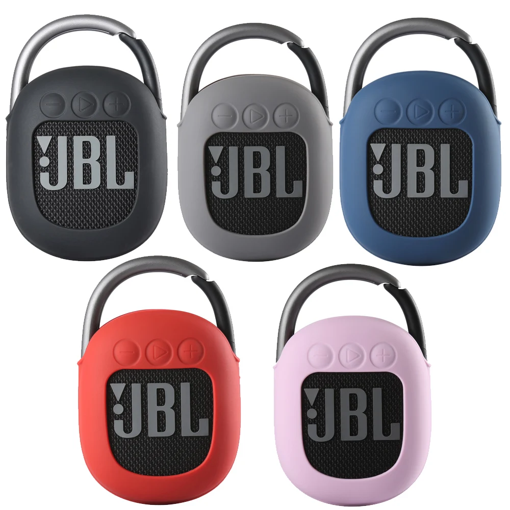 Fumao Protective Silicone Stand Up Carrying Case for JBL Clip 4 Waterproof Portable Wireless Speaker (Total 5 Colour))