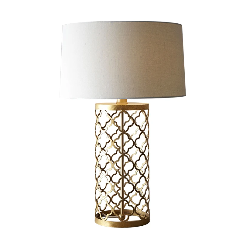 new design modern golden iron mosaic drum table lamp for home decoration