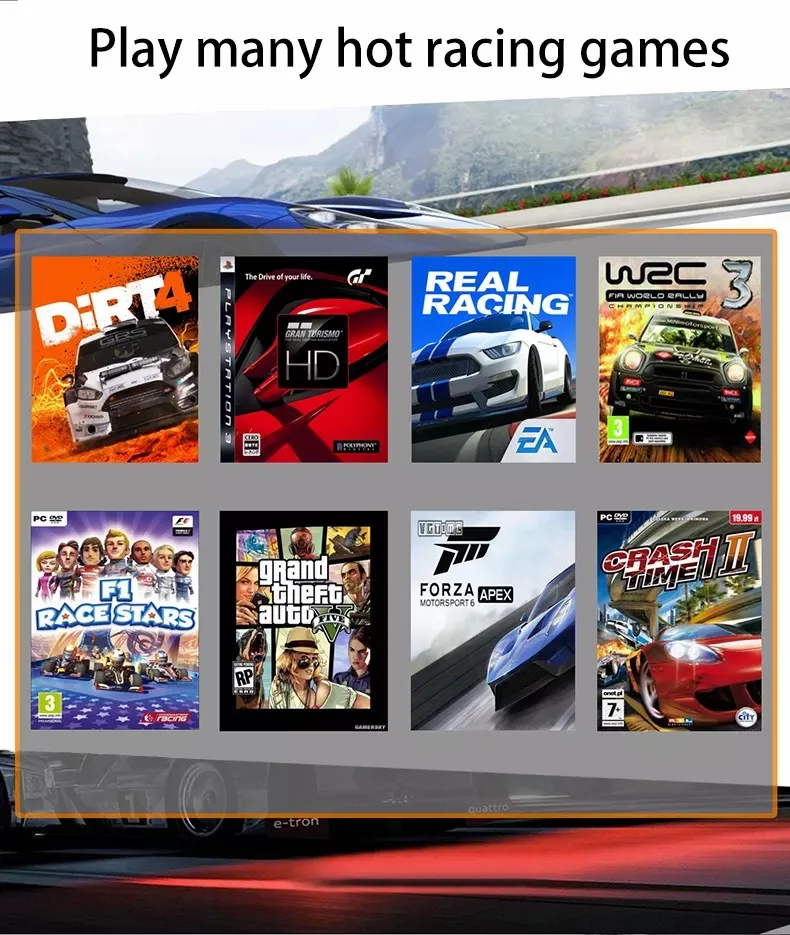 RW01 7in1Racing Game Steering Wheel For Ps3/4 Mobile Phone Xbox One With Pedals Clutch Shifter