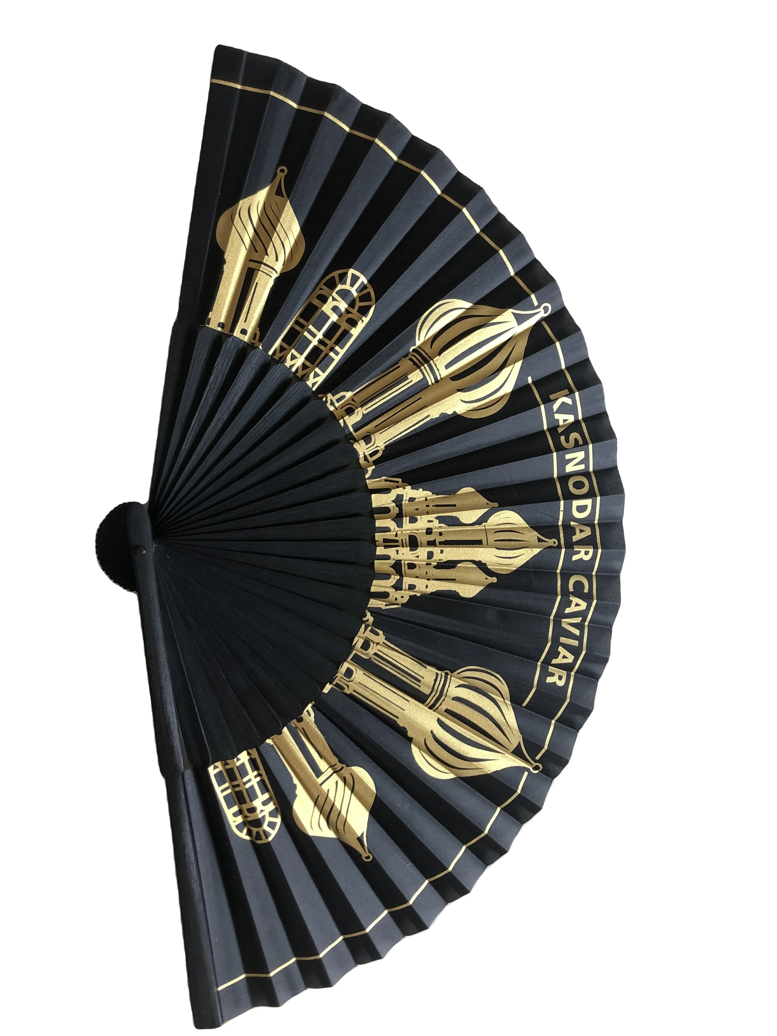 2022 promotional custom color printed bamboo paper folding hand fan