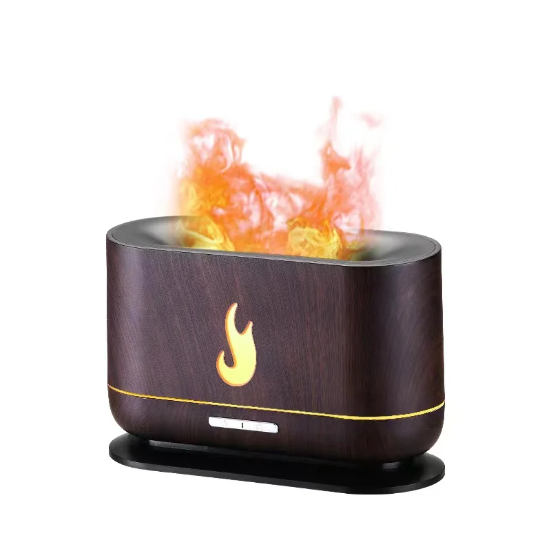 New Air Humidifier Flame Air Humidifier Warm Cooling Water Atomizer Custom Logo Home Decoration Essential Oil Diffuser