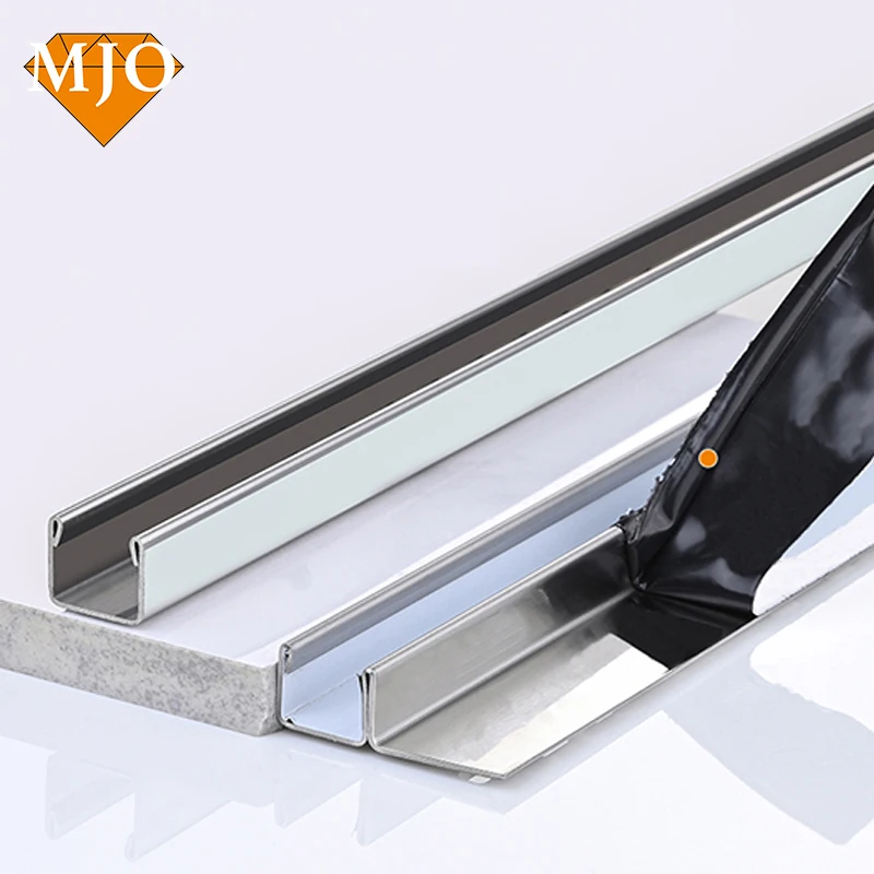 Foshan Factory MJO Glass Railing Profile Spigot Glass Railing For Bathroom Decoration 304/316 Metal Tile Trim