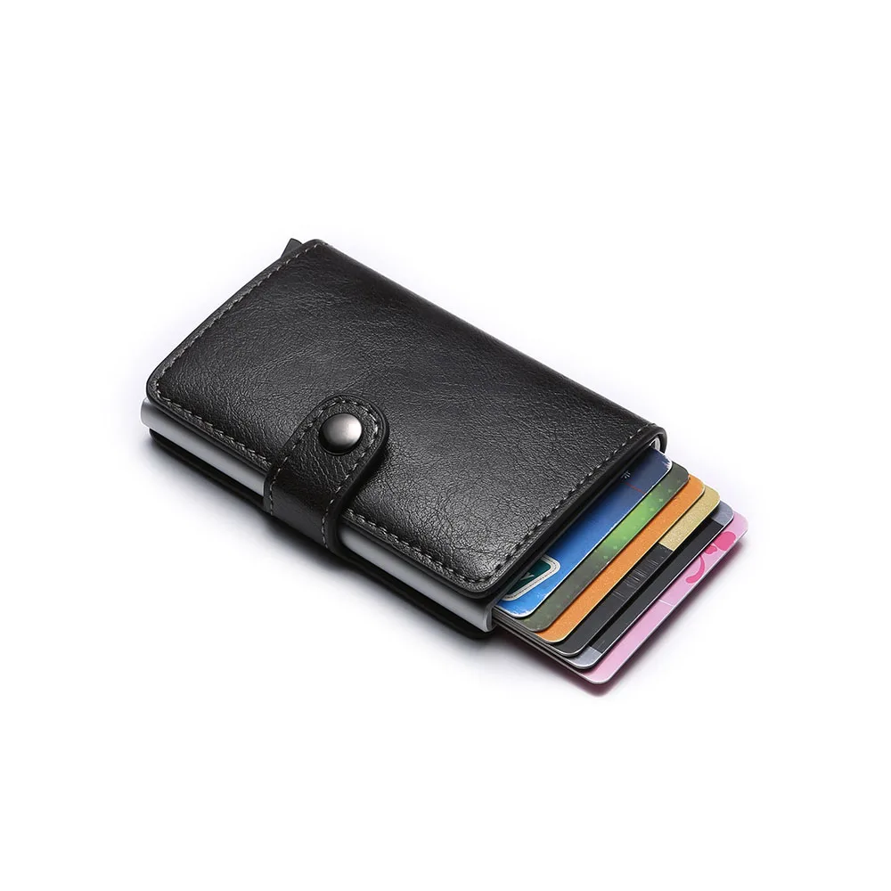 Automatic Pop Up Ultra RFID Real Carbon Fiber Card Custom Wallet, Minimalist Aluminum Credit Card Holder With Metal Money Clip