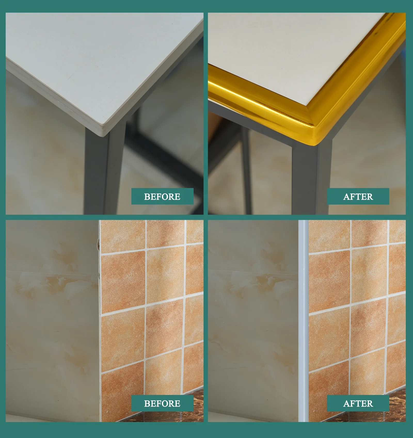 Peel and Stick Baby Proofing Edge Corner Trim Guards  Decorative Protectors for Wall Cabinet Table Drawers