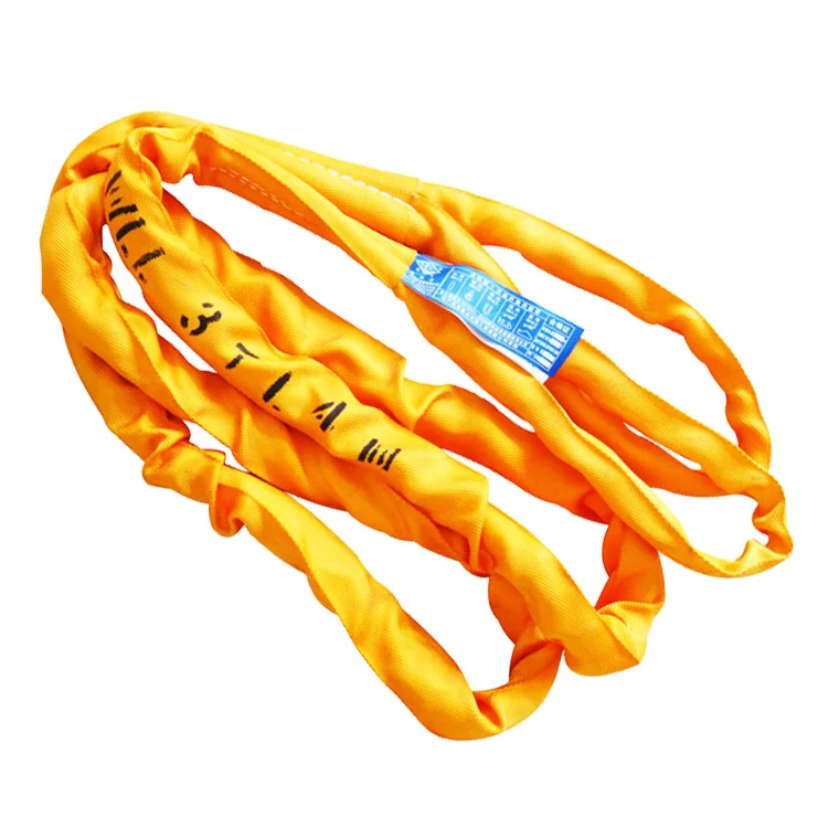 1T 2T 3t 4t 5T 6T polyester yarn straps carrying round sling 1-100m polyester round sling