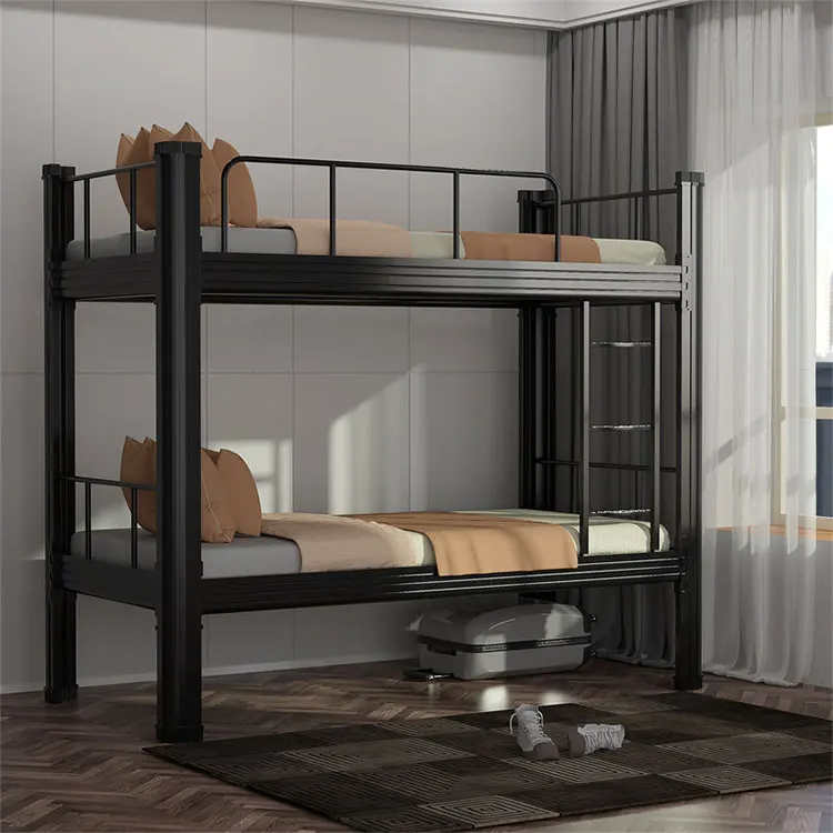 School Dormitory Modern Student Iron Double Decker Metal Steel Pipe Bunk Bed