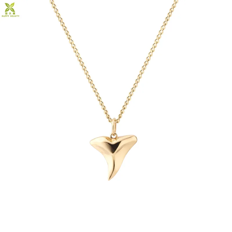 Tiny 18K Gold Plated Sterling Silver Minimalist Shark Tooth Necklace accessories women jewelry