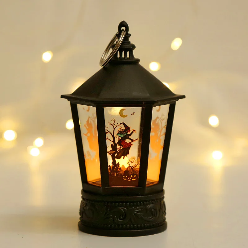 Christmas Halloween New Year Golden Retro Kerosene LED Lantern Lamp Light Holiday Decoration Camping Lantern for Festival