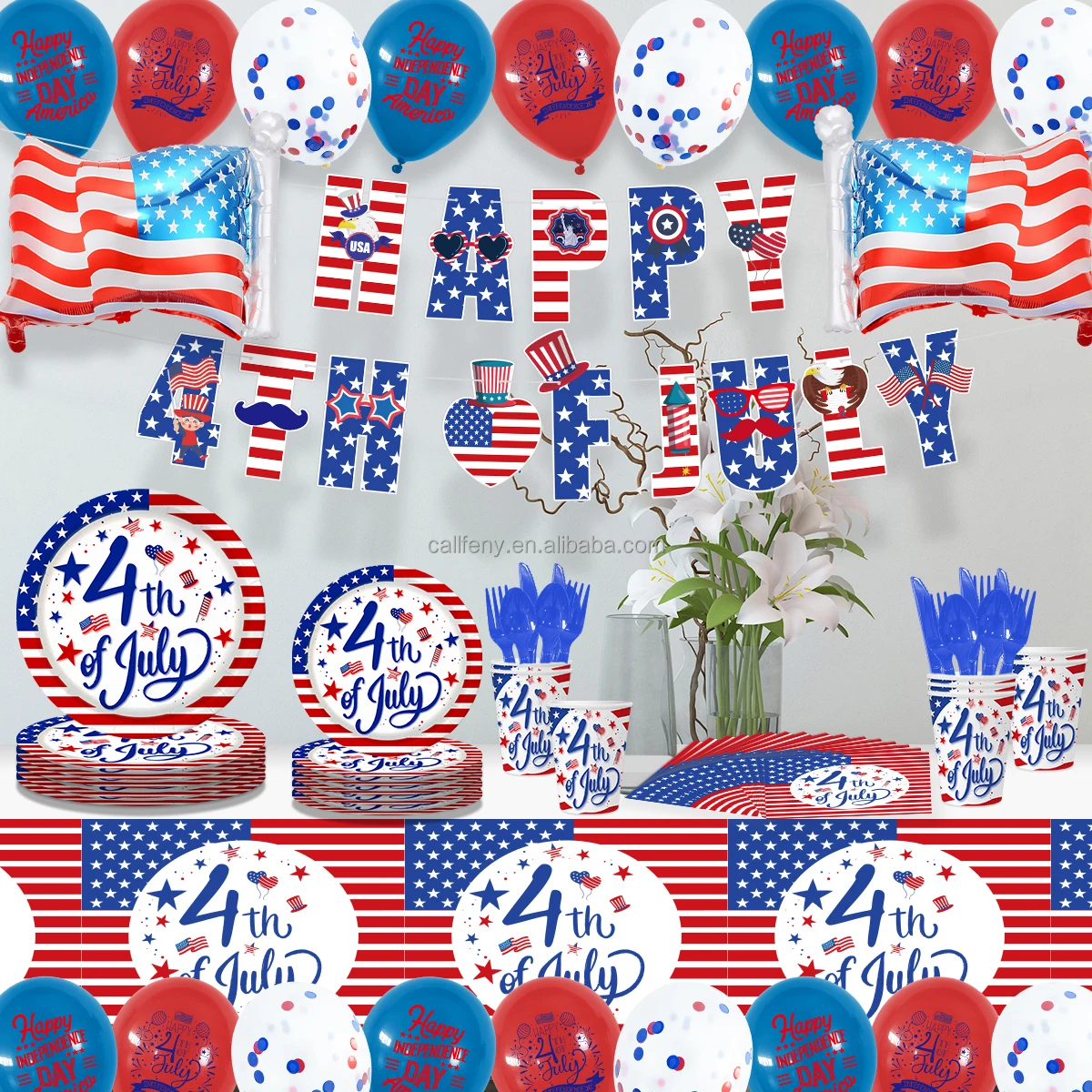 4th of July plates us independence day american independence day party decoration