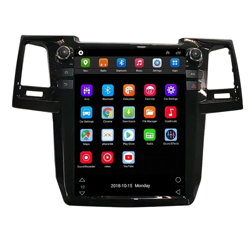 RONGTU Tesla Style Vertical 12.1inch Touch Screen Car Dvd Radio Player For Toyota Fortuner Hilux Vigo 2012-2015 Car Gps Android