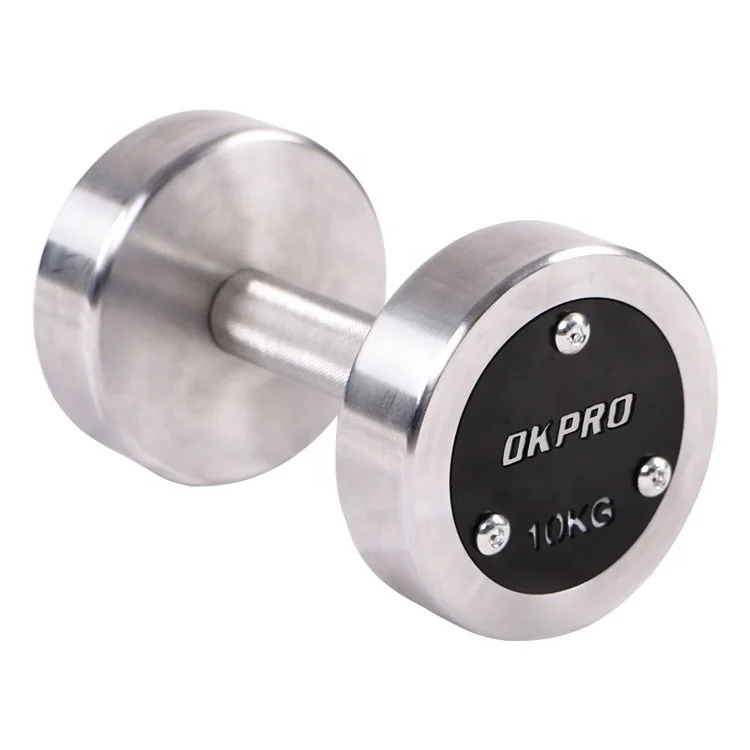 OKPRO хромированные гантели для тренажерного зала из нержавеющей стали