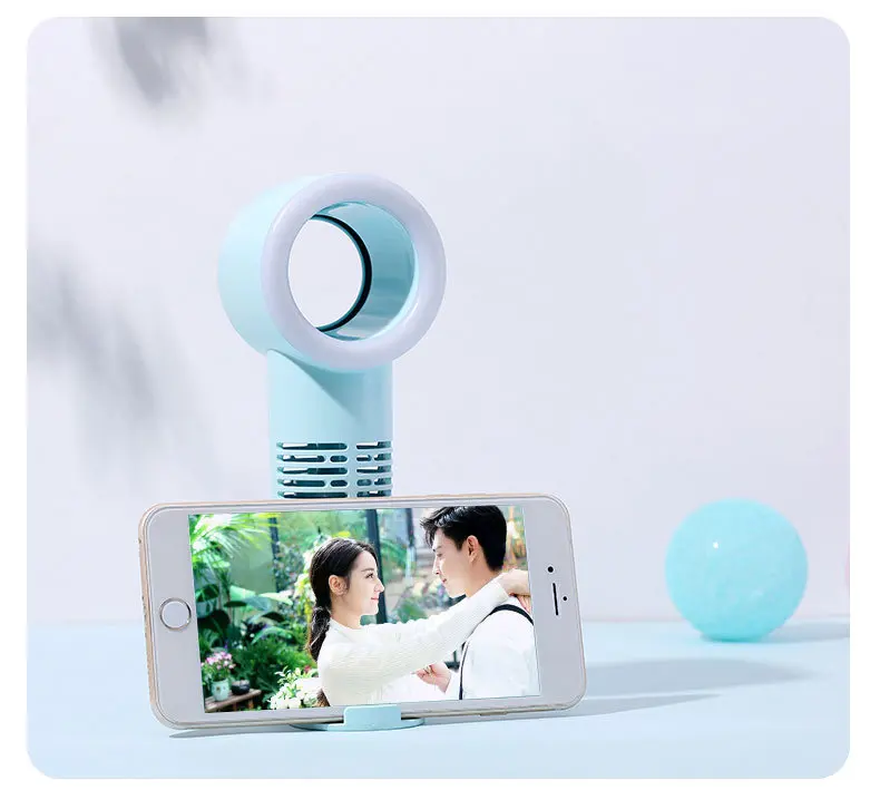 
Zero 11 Portable Bladeless Fan Handheld Silent ReChargeable Cordless Leafless Mini Desktop USB Fan With Supplement LED Light 