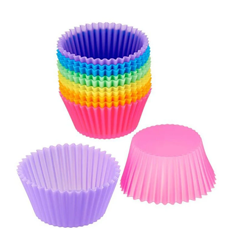 Wholesale Custom PBA Free Reusable Silicone Baking Mold Baking Tool Silicone Cake Cup  Muffin Cup Paper