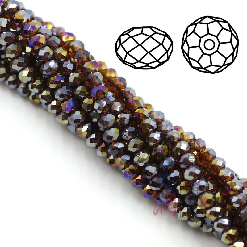 Crystal flat bead plating AB color DIY accessories loose beads colorful crystal glass round beads