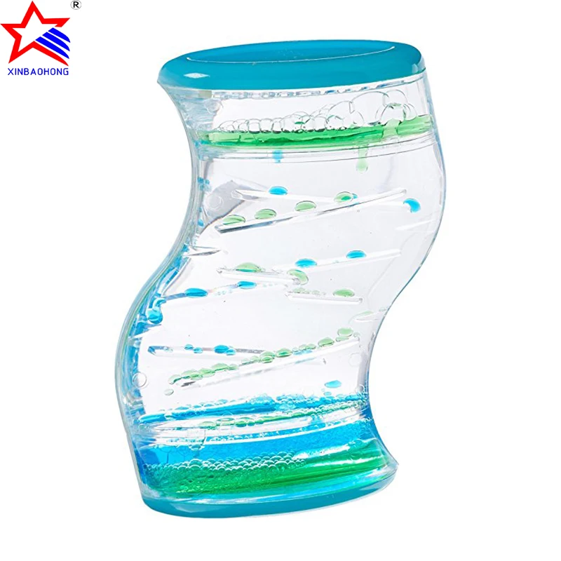 Wholesale Rustic Home Decor Acrylic Dual Color Liquid Motion Sensory Hourglass Timer for Kids