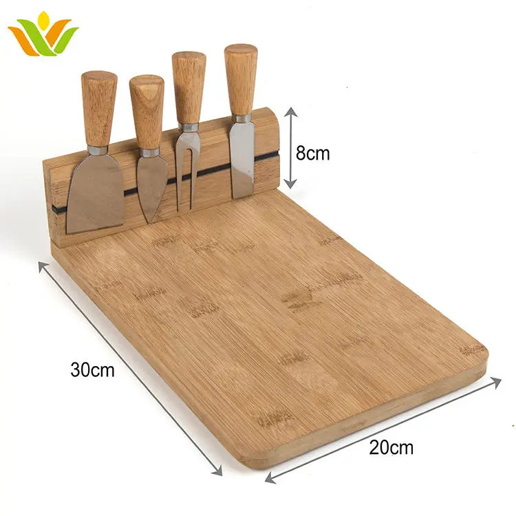 Bamboo Charcuterie Cheese And Knife Set Cutting Board With Cutlery