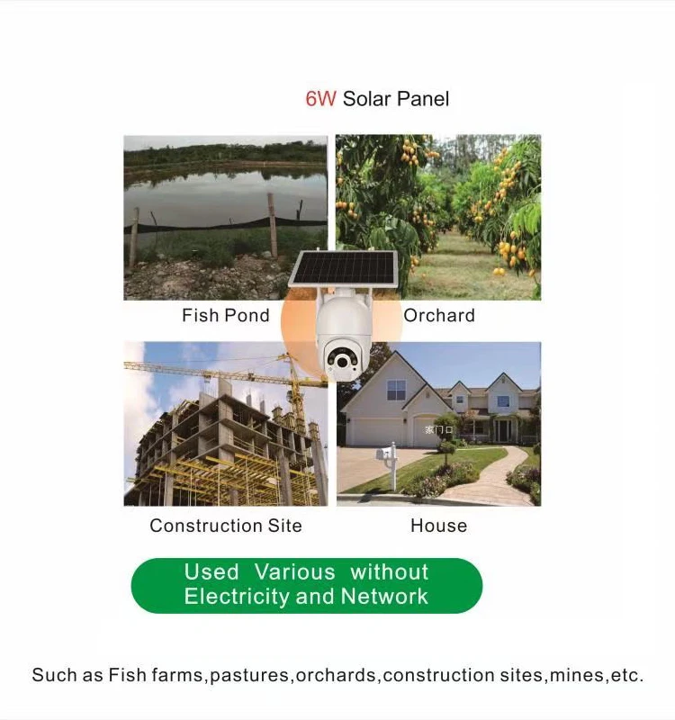 Outdoor Security HD 1080P Backup PTZ 360 Rotating UP CCTV Solar Battery Power SIM 5G LTE Camera