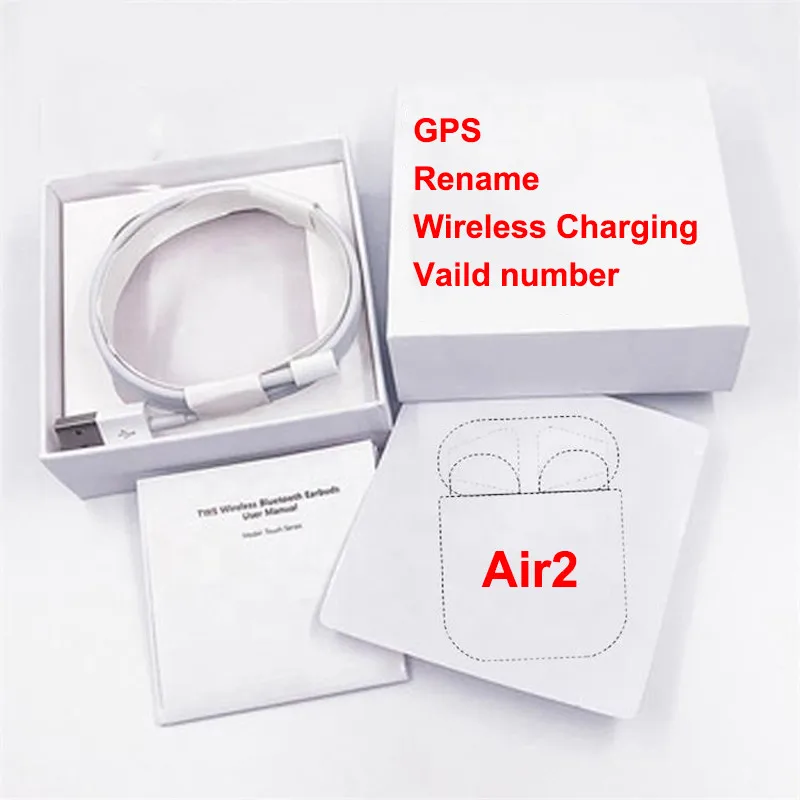 Rename Earphone Air 2 Tws Premium Chip Copy Earbuds Ap2 Air 2 Earbud 1:1 Clone Original Usa Generation Replica Gen 2