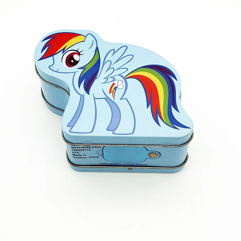 custom kid cartoon  horse shaped decorative tin coin box