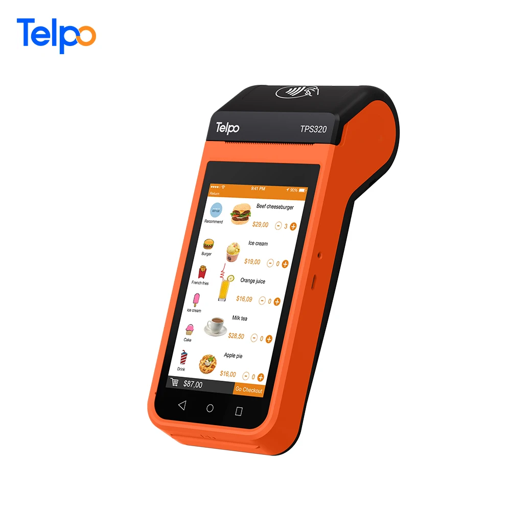 Программируемый биометрический портативный мини-терминал для Такси android edc pos с принтером