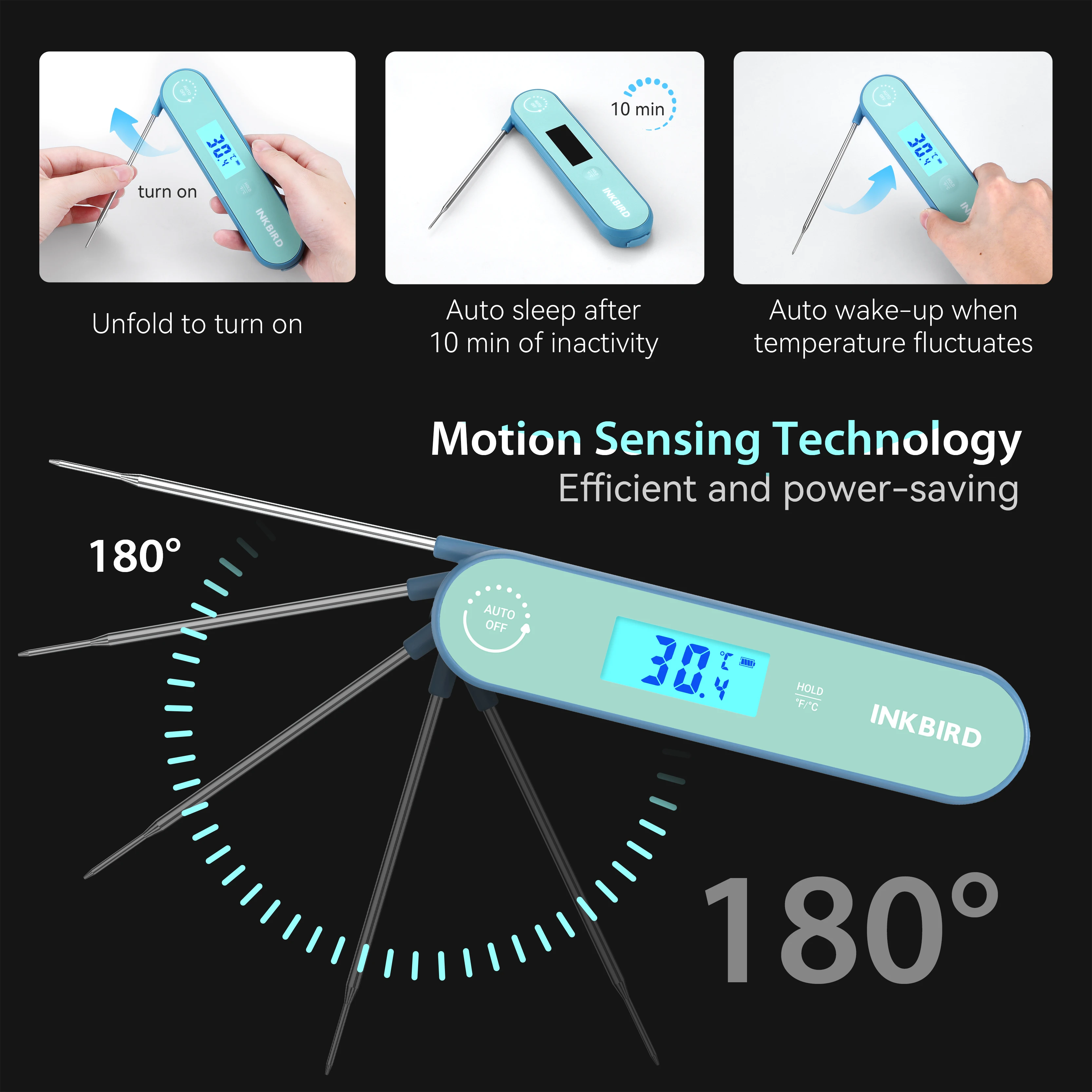 INKBIRD IHT-1K K type Sensor 1 Second Reading Meat Thermometer for Kitchen BBQ