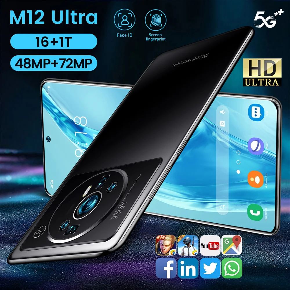 2023 Новый M12UITRA 7 3 дюйма 16 1 ТБ Tecno Camon 19 Pro сотовые телефоны Poco X4 P 4G Dual SIM Backul игровой смартфон