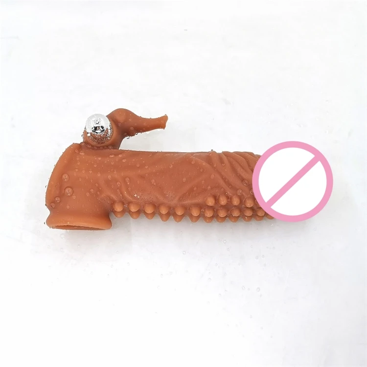 Reusable Silicon Condom With Spike Dotted Cock Sleeve Dildo Sheath Condoms for Men Extender Cover Sex Toys Penis Sleeve