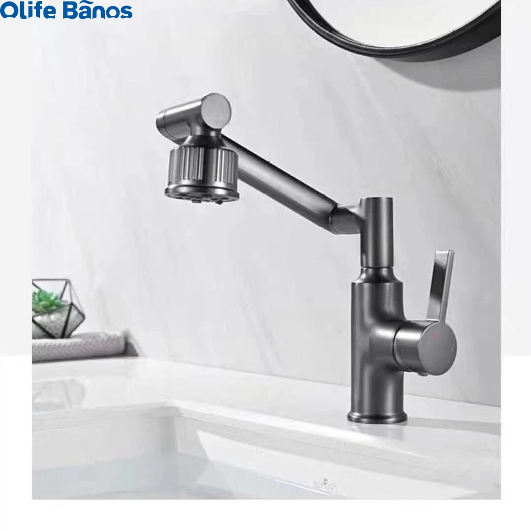 Smart 1080 Rotating Basin Faucets Brass Digital Display Bathroom Sink Tap LED Temperature