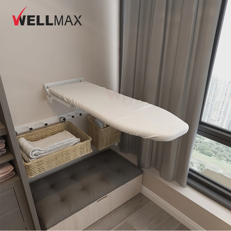 WELLMAX 180 градусов Поворотная железная доска с крышкой настенная гладильная Экономия места для домашней прачечной