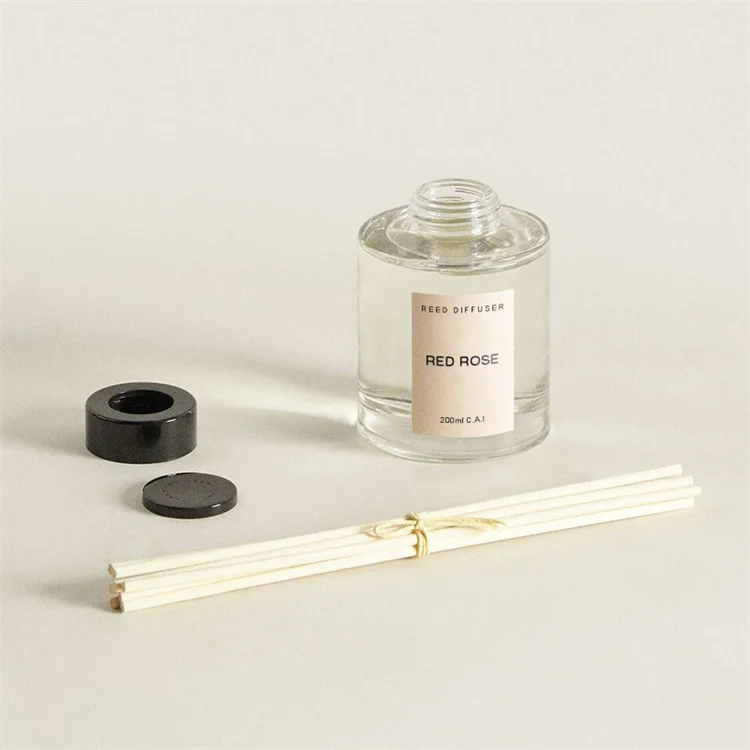 Customized private label best scent 200ml fragrance home freshener aroma luxury glass bottle reed diffuser with sticks