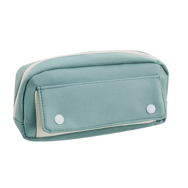 Simple Pencil Case Customized Large Capacity Ins Style Japanese Solid Color Stationery Case Good-looking Elementary