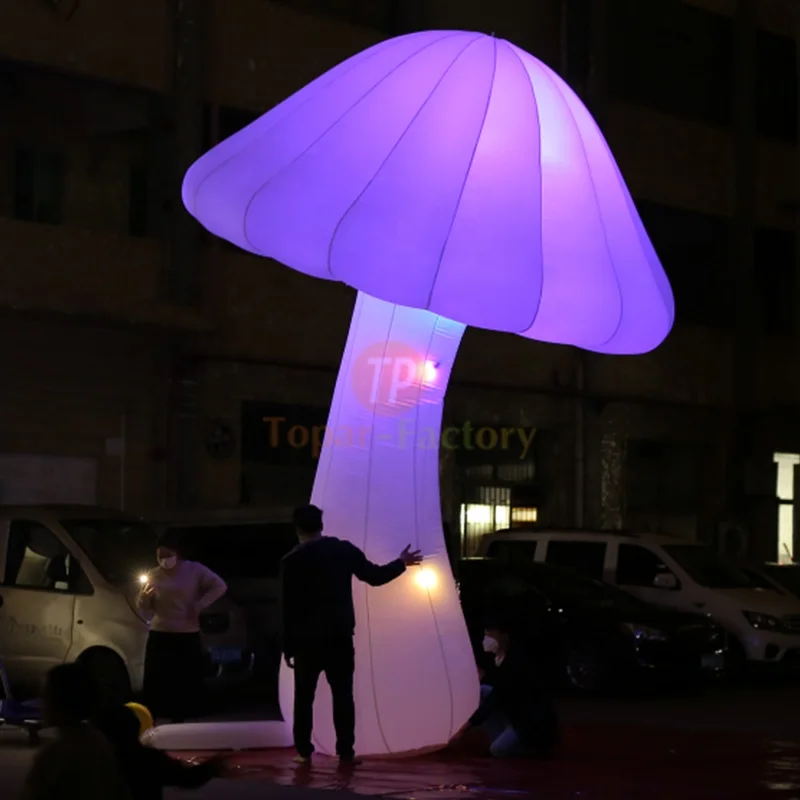 Topar Stage decoration large inflatable mushroom LED light/inflatable lighted mushroom for yard decoration